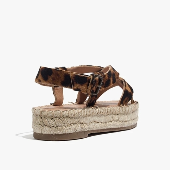 NEW Madewell The Malia Espadrille Leopard Calf Hair Sandals shoes sz 10M - Picture 4 of 16